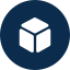 icon of cube with vertex facing forward