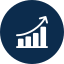 bar chart icon with upward growth